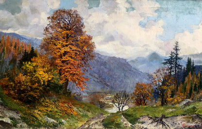 Oil painting Autumn in the Carpathians Rudenko Vladimir Mikhailovich