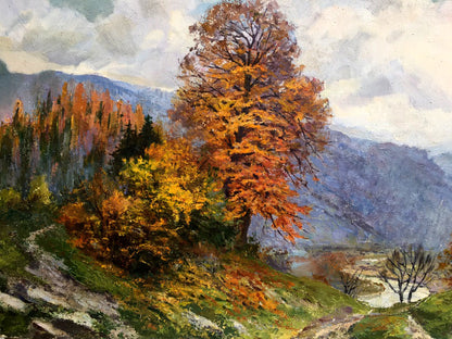 Oil painting Autumn in the Carpathians Rudenko Vladimir Mikhailovich