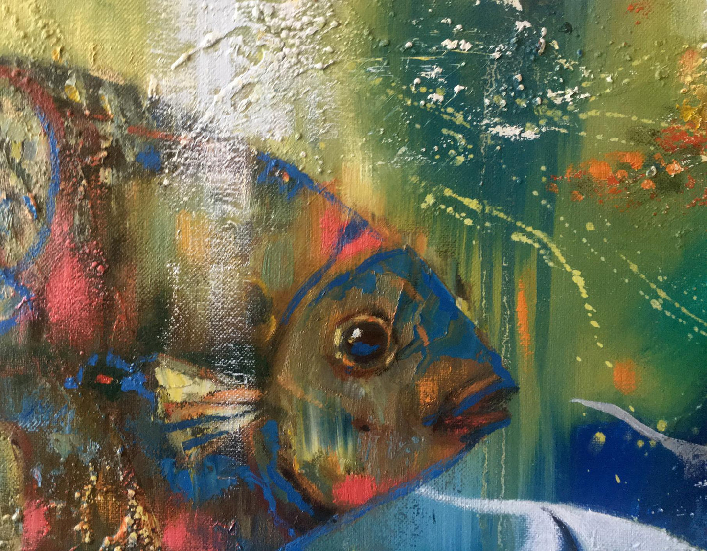 Abstract oil painting Fishes Anatoly Tarabanov