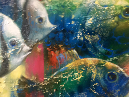 Abstract oil painting Fishes Anatoly Tarabanov