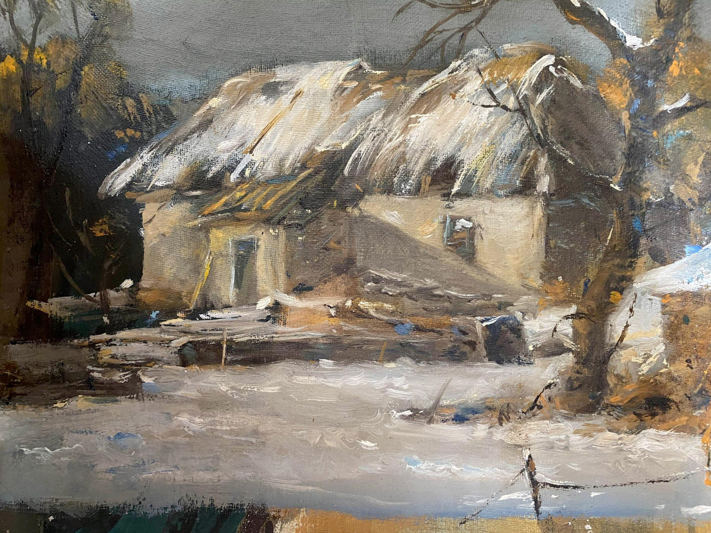 oil village painting