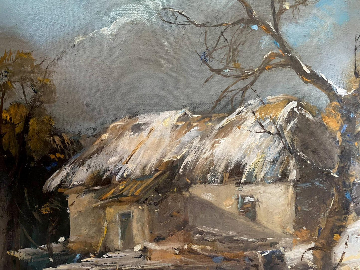 oil houses painting