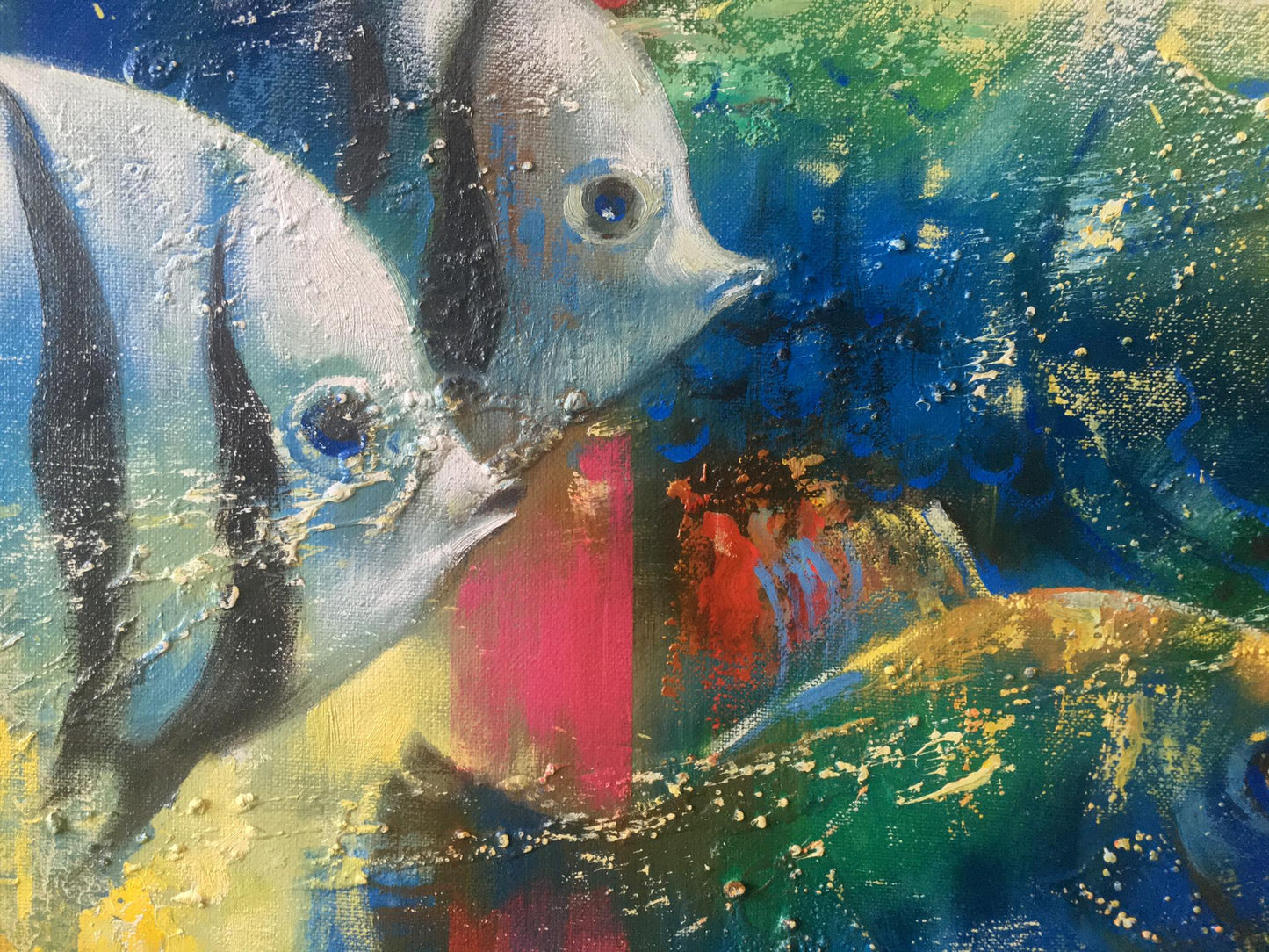 Abstract oil painting Fishes Anatoly Tarabanov