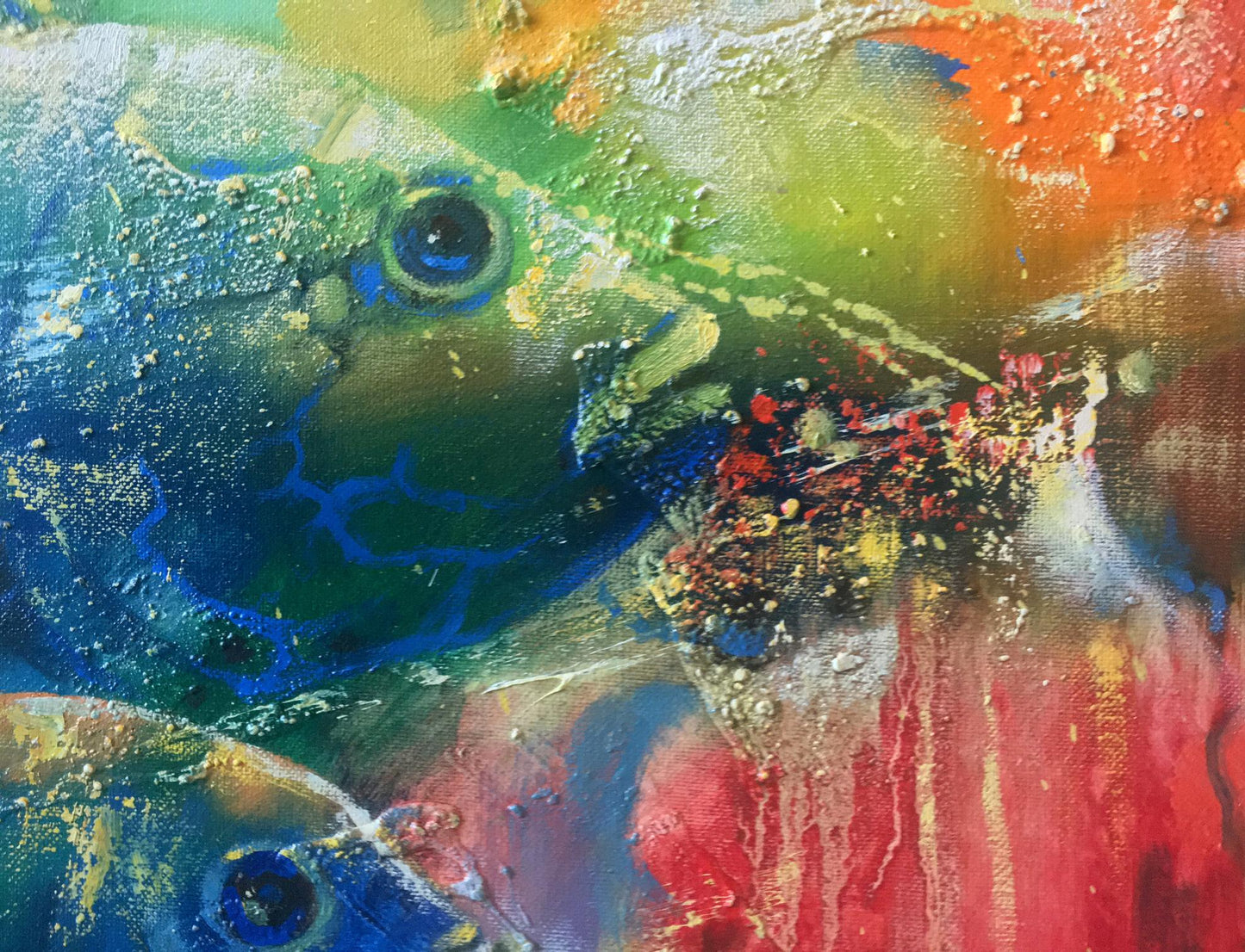 Abstract oil painting Fishes Anatoly Tarabanov