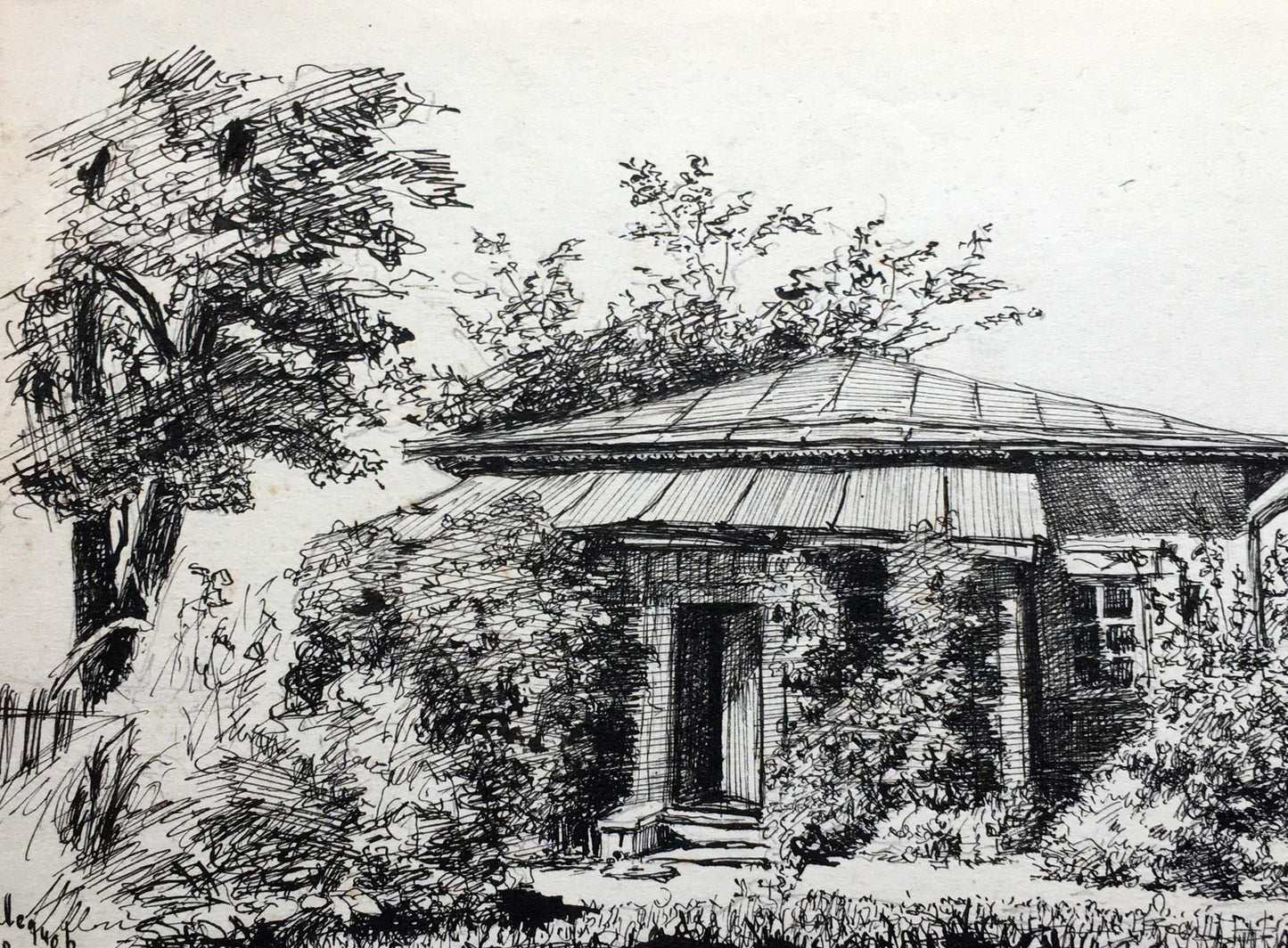 Ink painting Native home Dmitry Lednev