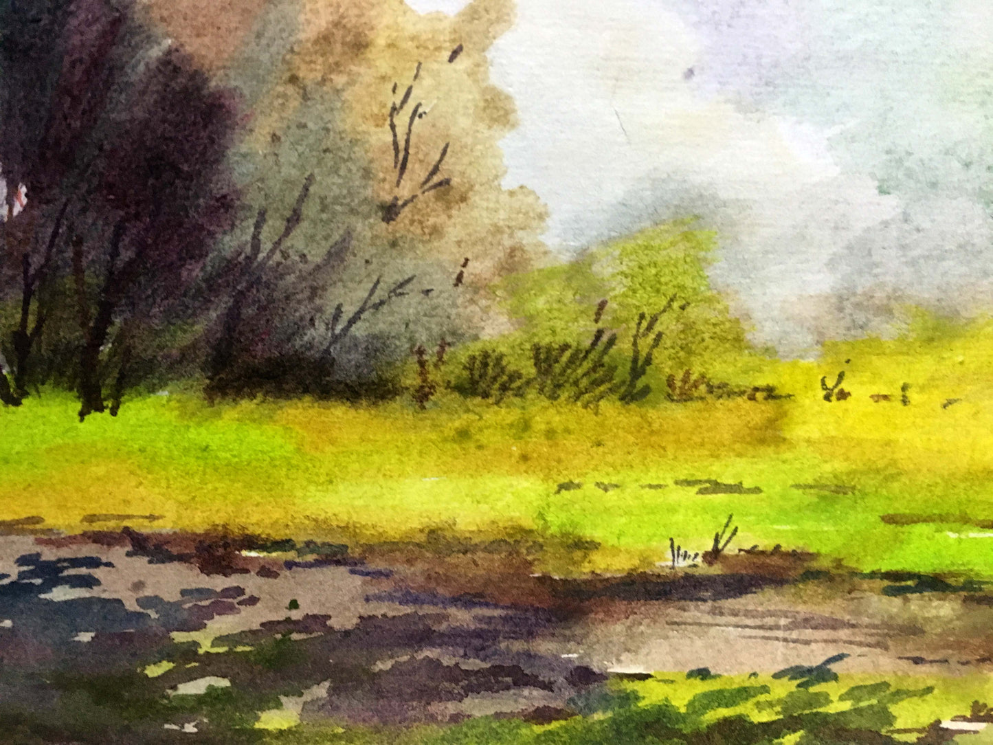 Summer landscape watercolor painting A. Horov