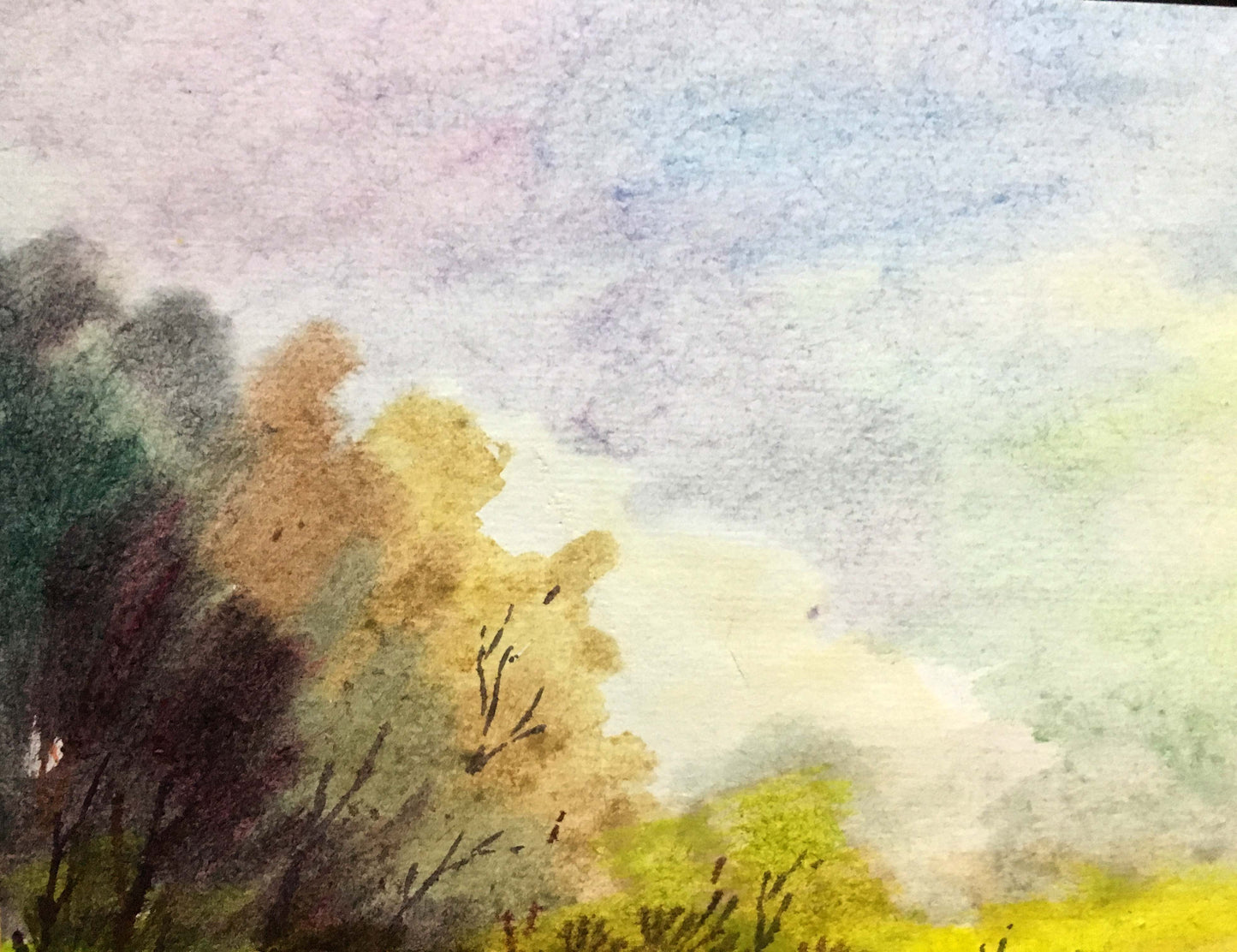 Summer landscape watercolor painting A. Horov