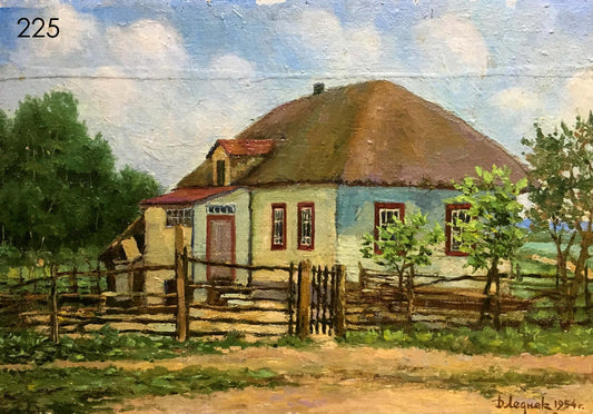 House in the village of Hoteni oil painting Lednev Edward Dmitrievich