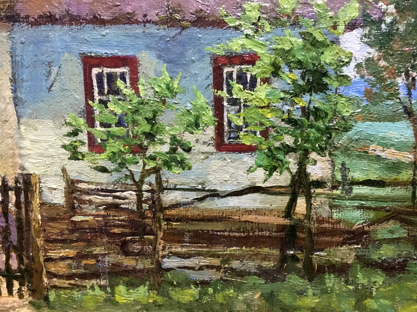 House in the village of Hoteni oil painting Lednev Edward Dmitrievich