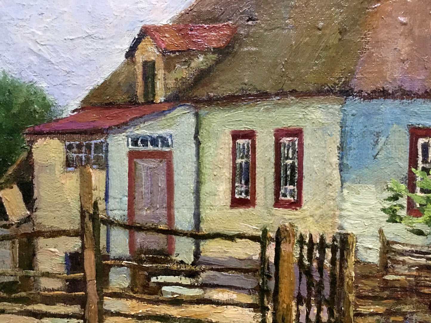 House in the village of Hoteni oil painting Lednev Edward Dmitrievich