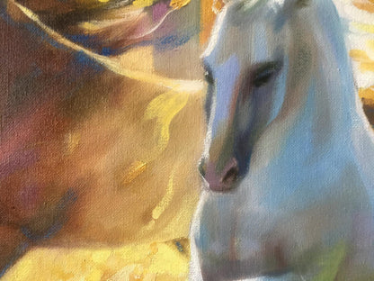 Abstract oil painting Horses Anatoly Borisovich Tarabanov