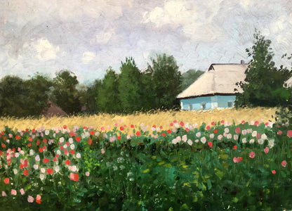 Oil painting View from the path to the garden Ivan Kirillovich Tsyupka