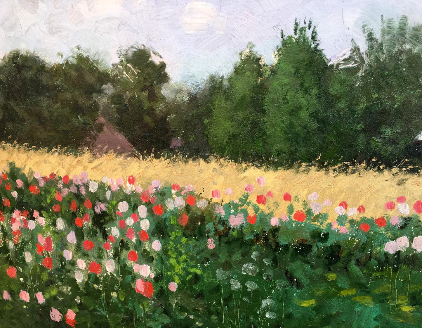 Oil painting View from the path to the garden Ivan Kirillovich Tsyupka