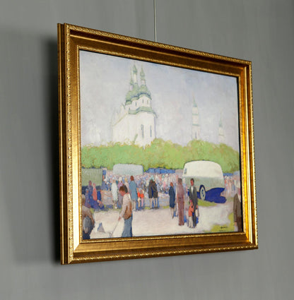 Oil Painting at the Old Fair by Sovit Artist Ivan Tsyupka