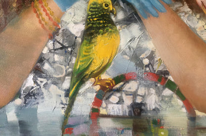 Abstract oil painting Feathered friends Anatoly Borisovich Tarabanov