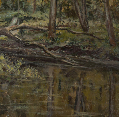Swamp in the Forest portrayed in an oil painting