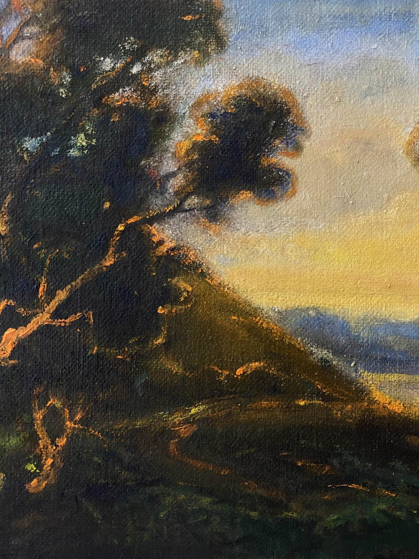 oil landscape sun