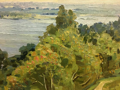 Oil painting River landscape Pianida Boris Nikitich