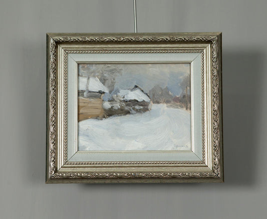 Oil Painting Snowy Streets in the Pogrebakh Ivan Tsyupka