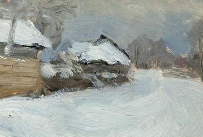 Oil Painting Snowy Streets in the Pogrebakh Ivan Tsyupka