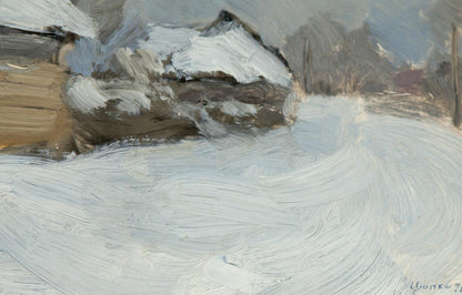 Oil Painting Snowy Streets in the Pogrebakh Ivan Tsyupka