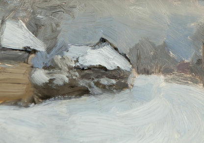 Oil Painting Snowy Streets in the Pogrebakh Ivan Tsyupka