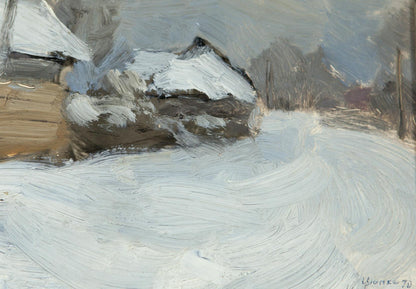 Oil Painting Snowy Streets in the Pogrebakh Ivan Tsyupka