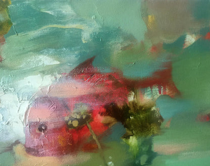 Abstract oil painting Fish Anatoly Tarabanov
