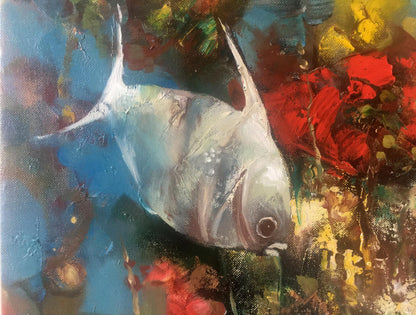 Abstract oil painting Fish Anatoly Tarabanov
