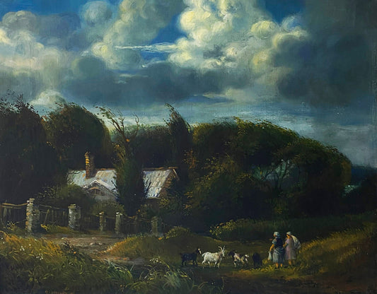 Oil painting Forest Under the Darkening Sky Oleg Litvinov