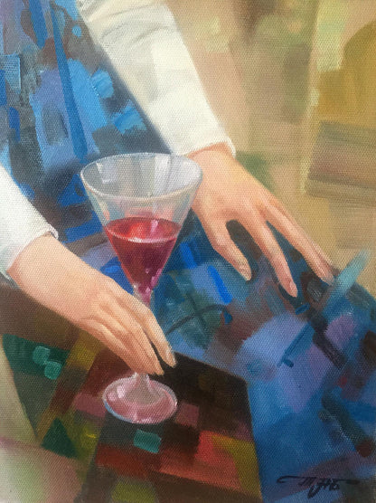 Experience "A Moment in Time," an abstract oil painting by Anatoly Borisovich Tarabanov