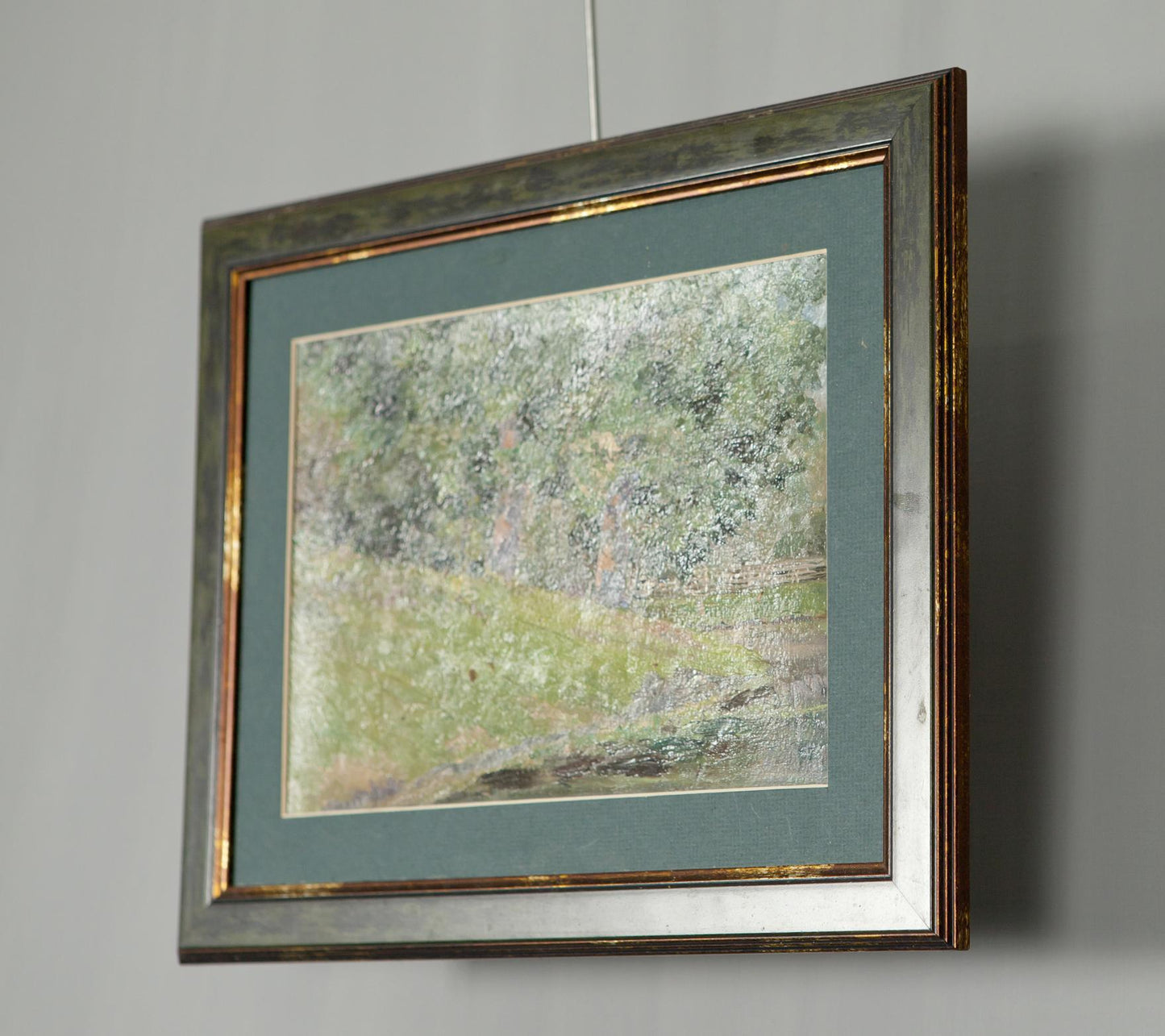 Oil Painting Oaks by the Pond