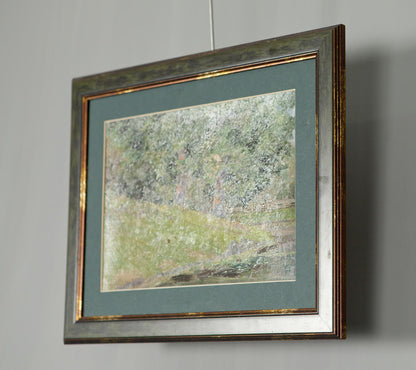 Oil Painting Oaks by the Pond