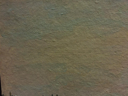 Oil painting Landscape and village in the distance Unknown artist