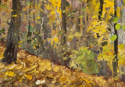 Autumn Landscape, Antique Painting Original