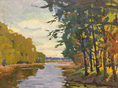 Oil painting River landscape Vladimir Korostelev