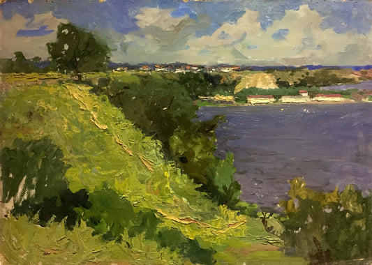 Oil painting City by the sea Korostelev Vladimir Alexandrovich