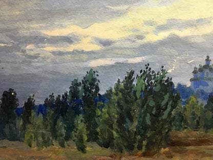 Forest landscape oil painting