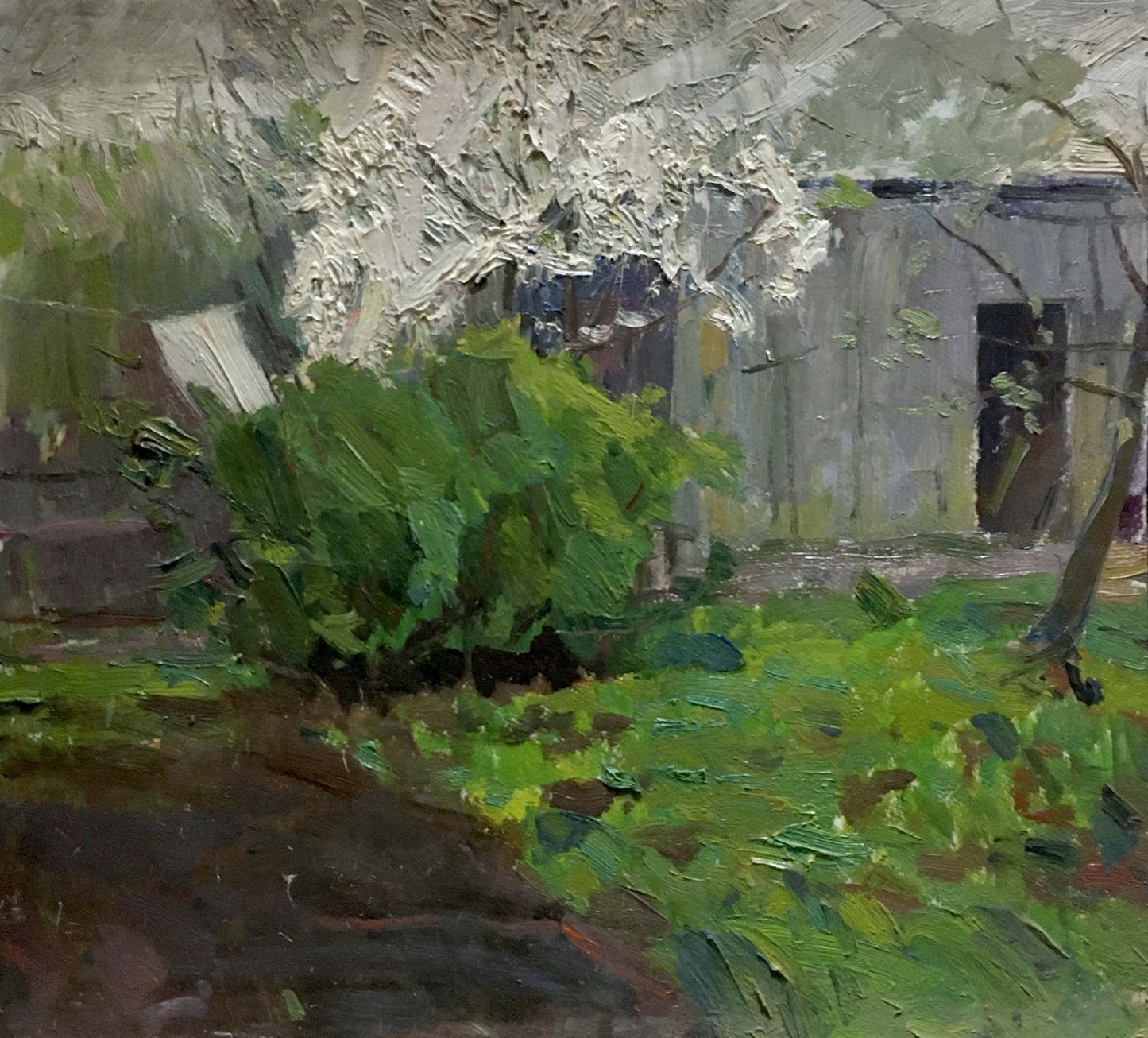 Oil painting Lonely house Les Vladimir Stepanovich