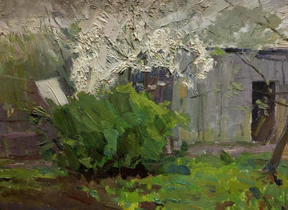 Oil painting Lonely house Les Vladimir Stepanovich