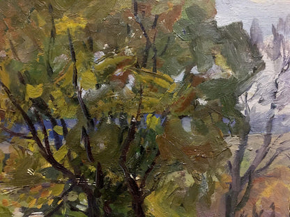 Oil painting Old big tree Unknown artist