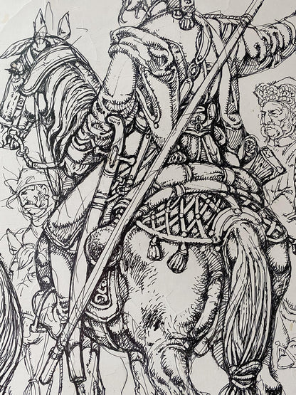 Ink painting Taras Bulba Litvinov Oleg Arkad'yevich