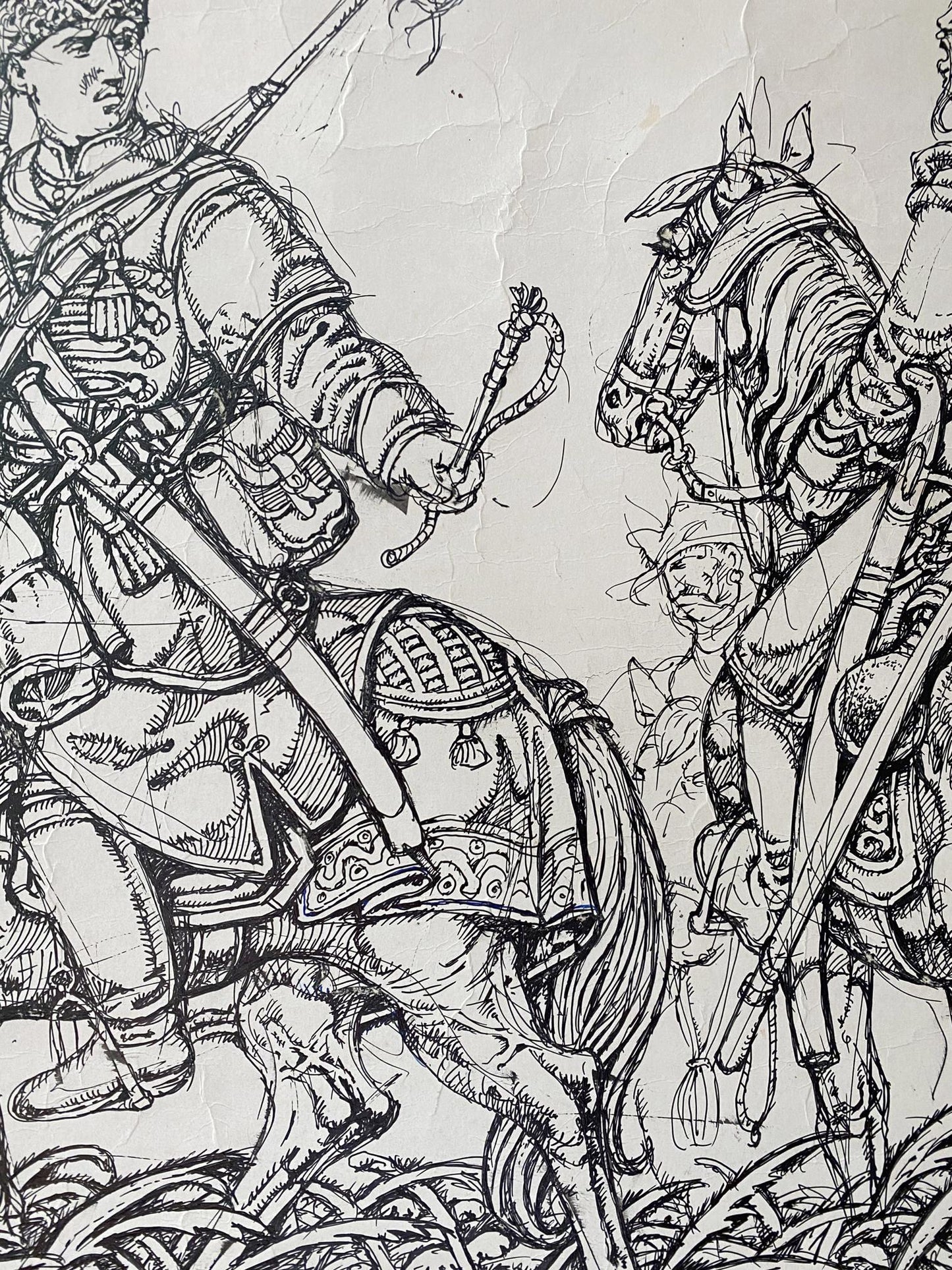 Ink painting Taras Bulba Litvinov Oleg Arkad'yevich