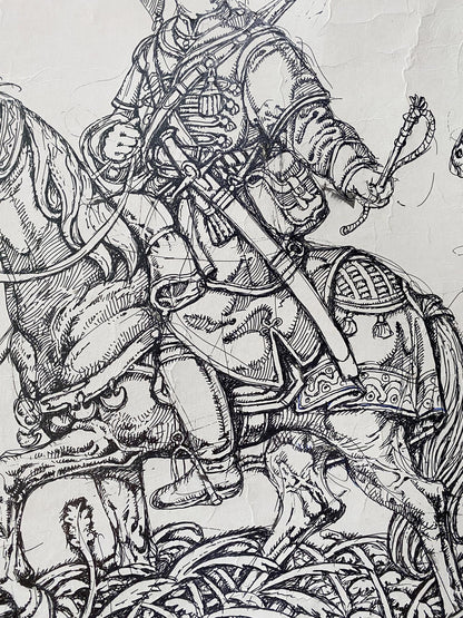 Ink painting Taras Bulba Litvinov Oleg Arkad'yevich
