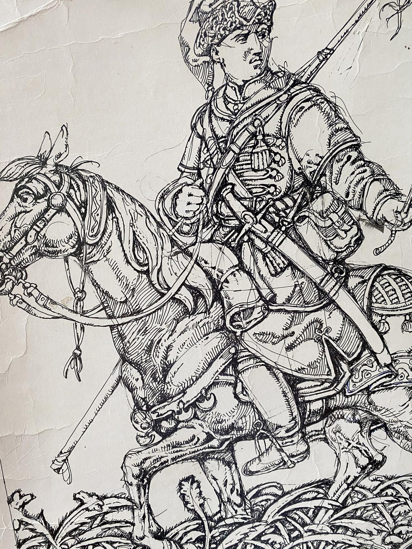 Ink painting Taras Bulba Litvinov Oleg Arkad'yevich