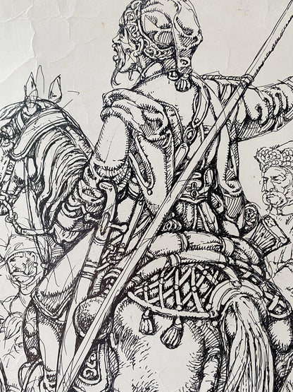 Ink painting Taras Bulba Litvinov Oleg Arkad'yevich