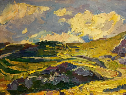 Oil painting Mountain evening landscape Shapovalov Sergey Gavrilovich