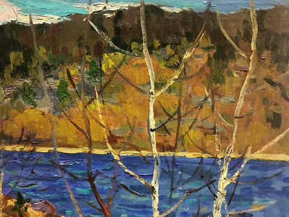 Oil painting River in autumn Vladimir Korostelev