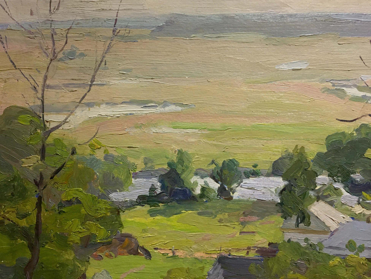 Oil painting Landscape of the village Gantman Moisey Faibovich