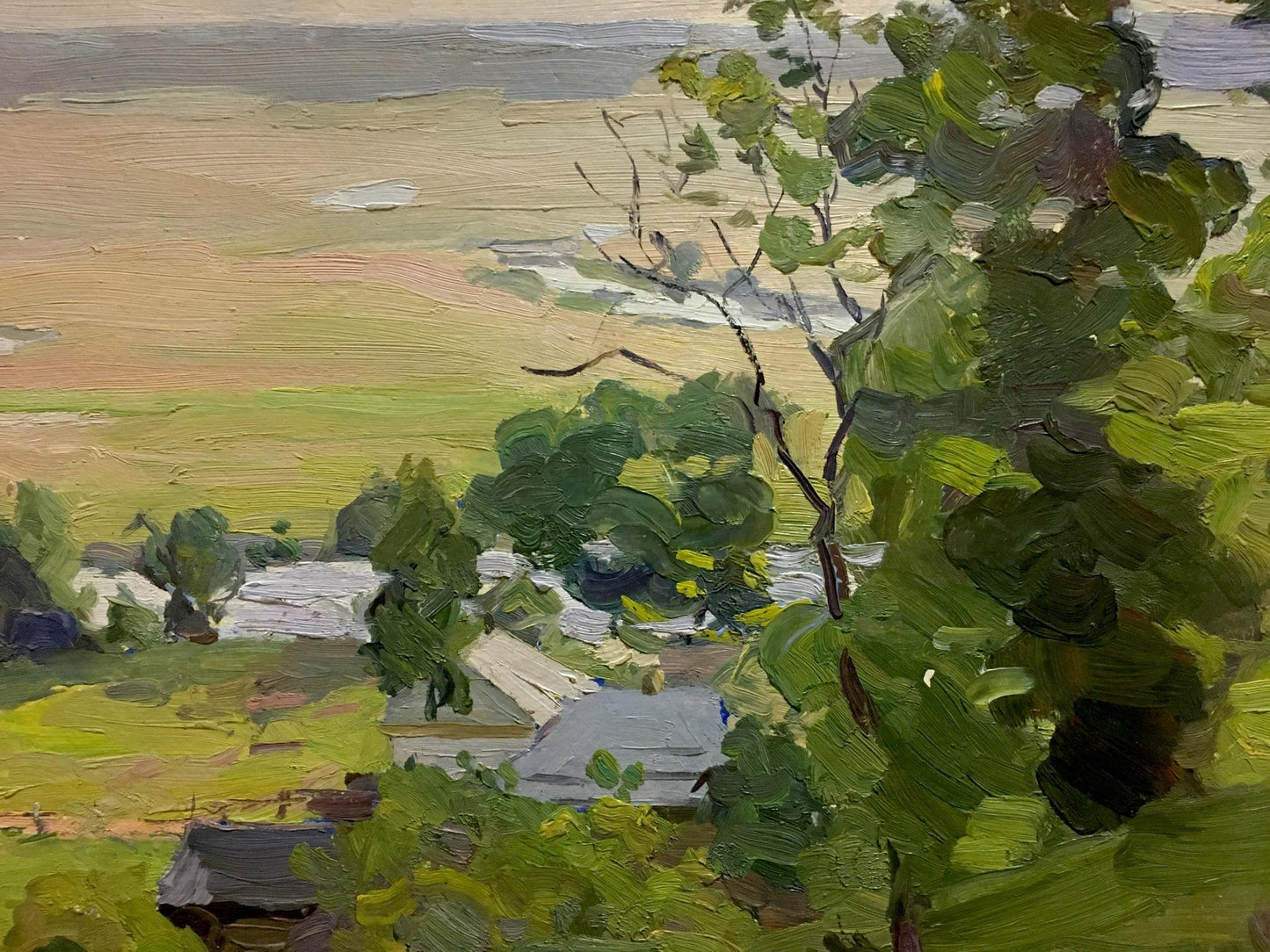 Oil painting Landscape of the village Gantman Moisey Faibovich